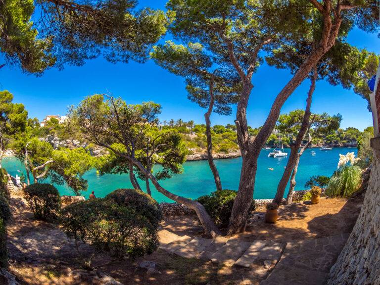 The lively beach of Cala Ferrera,Cala Ferrera, Mallorca, Majo